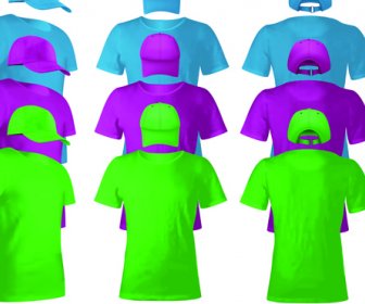 Colores Camisetas Y Gorras Uniforme Plantilla Vector