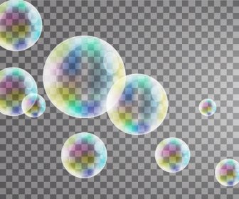 Burbujas Transparentes Colorido Fondo Cuadriculado Decoración De Telón De Fondo