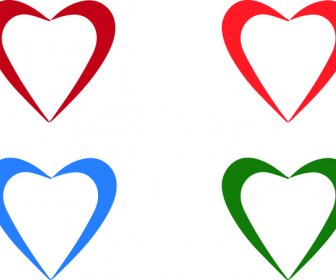Colorful Vector Hearts