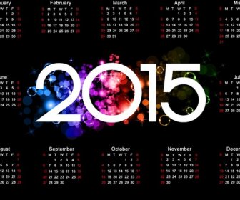 Colorful15 Calendar Design On Dark Background