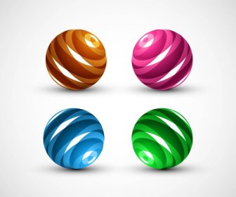 Esfera De Colores 3d Conjunto