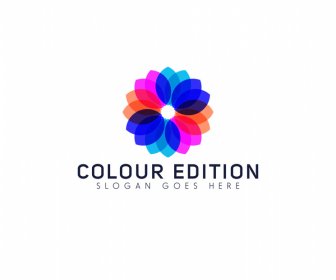 カラーエディションロゴ抽象的なフラット花柄の装飾