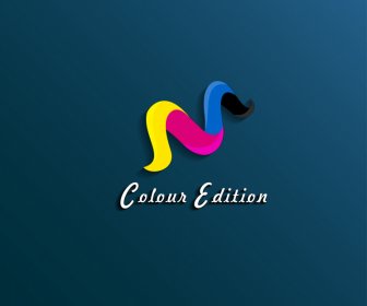 Colour Edition Logo Vector Design Modern Elegant Curves Sketch