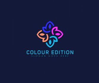 colour edition logotype abstract colorful symmetric petal sketch