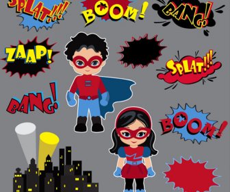 Comic Characters With Speech Bubbles Vector
