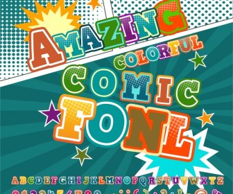 Comic Fonts Banner Design With Colorful Dynamic Style