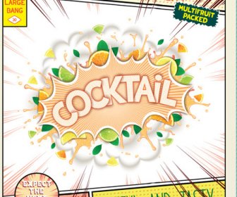 Comic Style Explosion Fruit Effect Vector