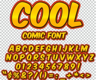 Comic Styles Alphabet With Numbers And Symbol Vector Set