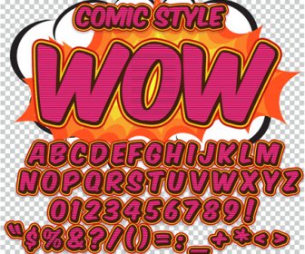 Comic Styles Alphabet With Numbers And Symbol Vector Set