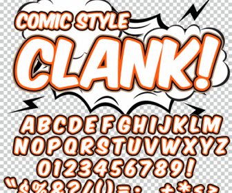 Comic Styles Alphabet With Numbers And Symbol Vector Set 12