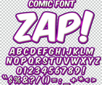 Comic-Stile Alphabet Mit Zahlen Und Symbolvektor-Set 15