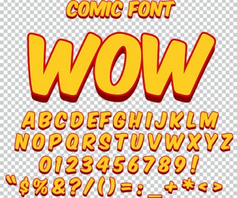 Comic-Stile Alphabet Mit Zahlen Und Symbolvektor-Set #18