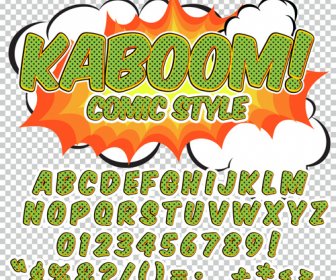 Comic Styles Alphabet With Numbers And Symbol Vector Set 19