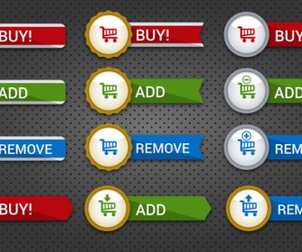 Commerce Webite Buttons With Cart Icons