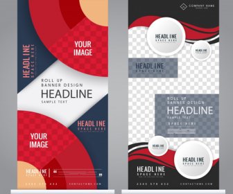 Company Banner Templates Abstract Colorful Modern Vertical Design