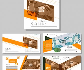 Company Brochure Templates Modern Design Leaves Decor