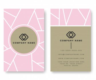 Company Card Template Modern Flat Pink Grey Decor