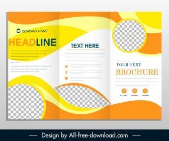 Company Flyer Template Trifold Shape Colorful Abstract Decor