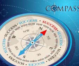 Compass Background Closeup Modern 3d Design