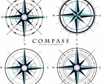 Cercle De Plats Décoration Collecte Des Icônes Compass