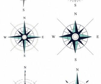 Kompass-klassische Flache Design Vorlagen