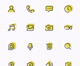 Computing Ui Icons Simple Flat Sketch