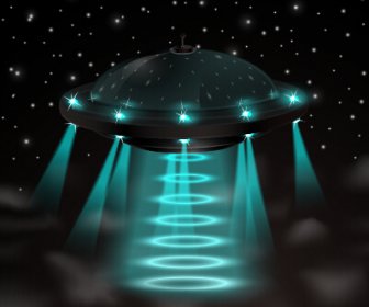 Konsep Ufo Latar Belakang Elemen Desain