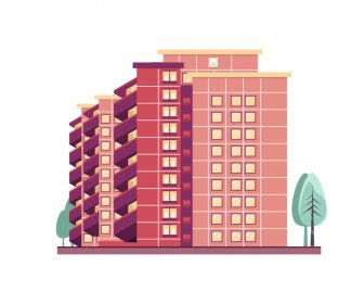 Plantilla De Apartamento De Condominio Boceto De Vista Lateral 3D