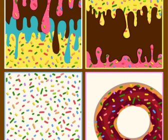 Confectionery Background Colorful Melting Objects Decor Square Isolation