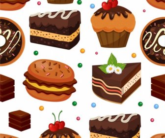 Confectionery Pattern Colorful 3d Cakes Chocolates Decor