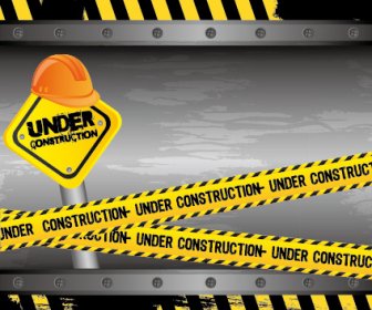 Construction Warning Sign Vectors Background