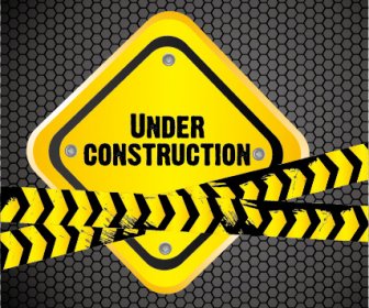 Construction Warning Sign Vectors Background
