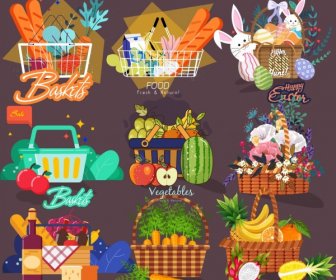 Container Basket Templates Shopping Easter Food Camping Themes