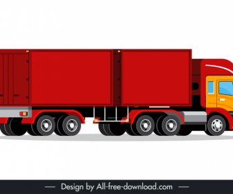 Container Truck Icon Modern 3d Outline
