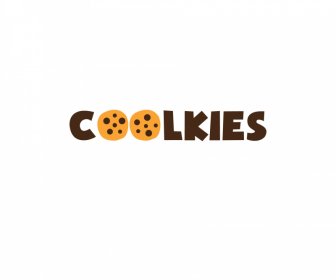 Cookie Logotype Datar Klasik Biskuit Teks Sketsa