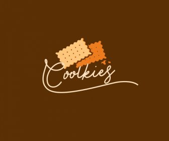 Cookies Logotipo Flat Design Clássico Caligrafia Esboço