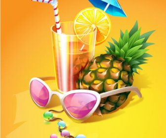 Cool Summer Drinks Vector