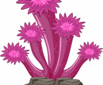 산호 그림 3D 핑크 스케치