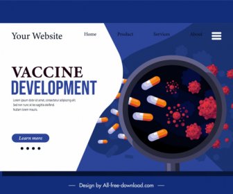 Corona épidémie Site Web Bannière Capsules Virus Croquis