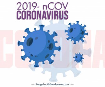 Corona Virus Poster Bacteria Icons Sketch