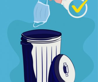Corona Virus Poster Waste Disposal Instruction Sketch