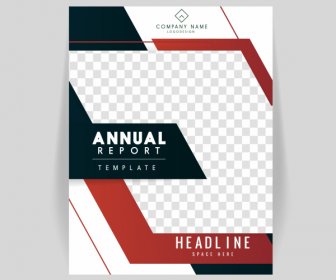 Corporate Annual Report Cover Template Bright Elegant Checkered