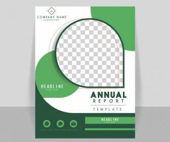 Corporate Annual Report Cover Template Elegant Green Checkered