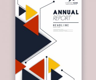 Corporate Annual Report Template Colorful Triangles Decor