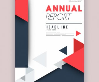 Corporate Annual Report Template Modern Elegant Triangles Decor