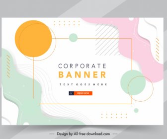 corporate banner bright colorful flat circles curves decor
