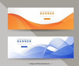 Corporate Banner Template Bright Modern Dynamic Curves Decor