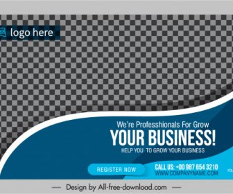 corporate banner template checkered curves decor