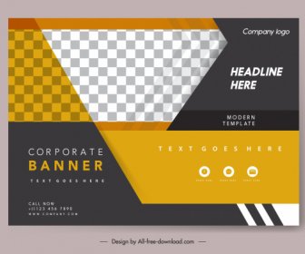 Corporate Banner Template Elegant Checkered Decor