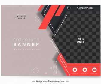 Corporate Banner Template Elegant Modern Dark Checkered Decor